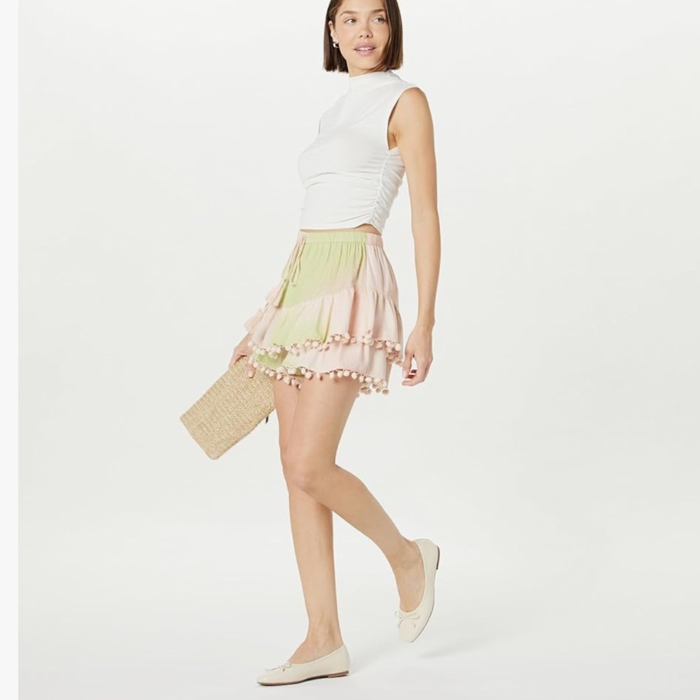 Charming Kids Ruffle Skirt with Pom-Poms